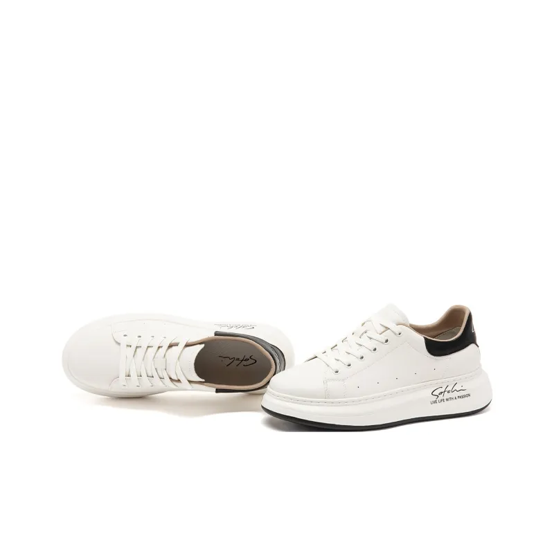 Satchi Low Top Skateboard Shoes Unisex White/Black-2