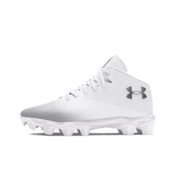 Under Armour Spotlight Franchise 4 Anti Slip Wear Resistant Soccer Shoes Men's White Silver