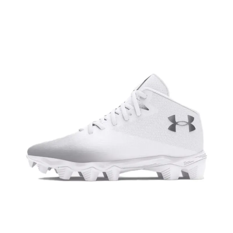 Under Armour Spotlight Franchise 4 Anti Slip Wear Resistant Soccer Shoes Men's White Silver-0