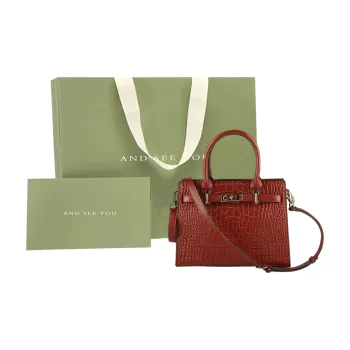 ANDSEEYOU Cow Leather Crossbody Bag Large Size Women's Burgundy Black