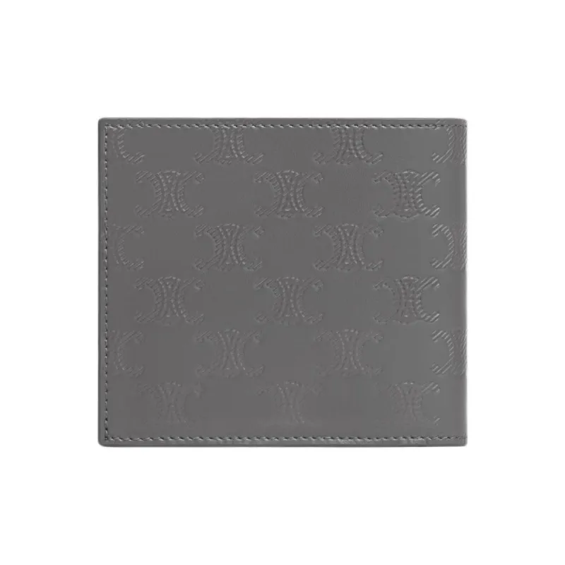 CELINE Calfskin Wallet Unisex Anthracite-2