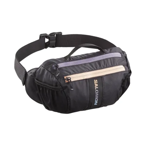 SALOMON Fanny Pack Black With Soft Soil And Blue Mist