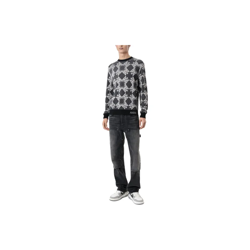 AMIRI Monogram Patterned Crewneck Knitted Jumper-3