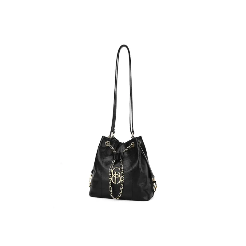 PIERRE CARDIN Premium One Shoulder Style Commute Crossbody Bag Women's Black/Brown-4