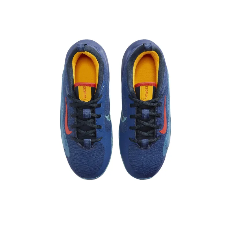 Nike ISOFLY Slip Resistant Cushioning Abrasion Resistant Breathable Low Top Children's Basketball Shoes Blue Unisex-3