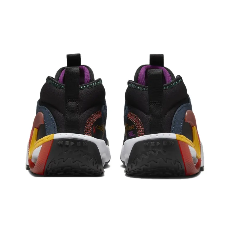 Nike Air Zoom Crossover 2 SE Slip Resistant Shock Absorbers Mid Top Children's Basketball Shoes Black Blue Unisex-4