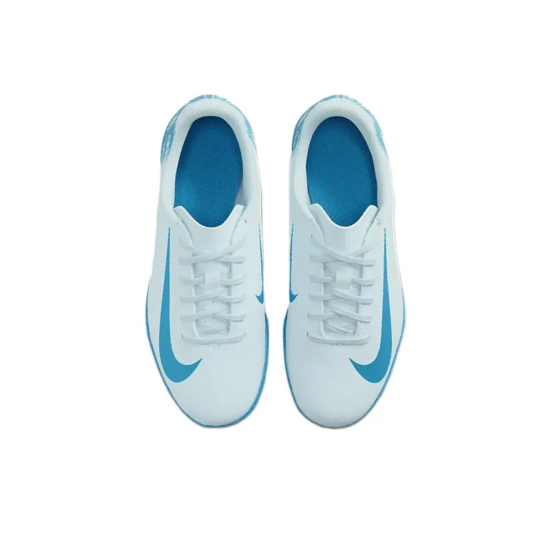 Nike Mercurial Vapor 16 Anti Slip Wear Resistant Low Top Kids' Soccer Shoes Blue Teenagers-3