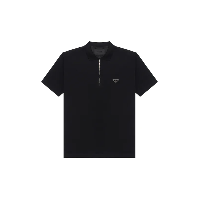 PRADA Re-Nylon Polo Shirts Men Black L - POIZON PRADA Re-Nylon Polo Shirts Men Black L - POIZON