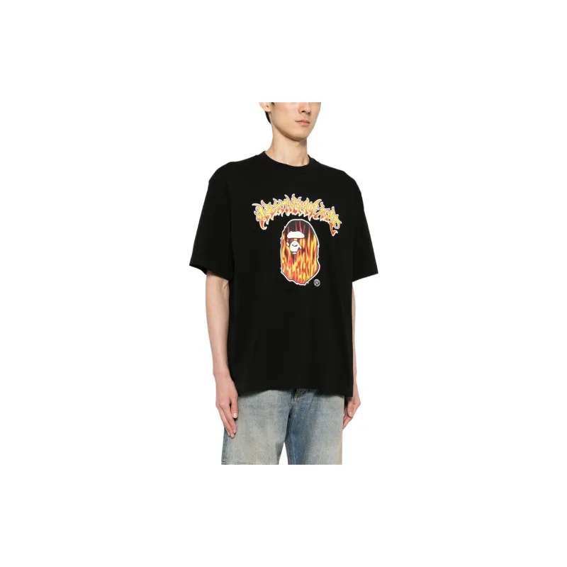 A BATHING APE Mad Flame Ape Head Relaxed Fit Tee-2