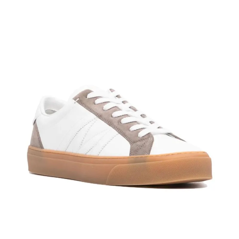 Moncler Monaco Low Top Skateboard Shoes 3cm Women's White-3