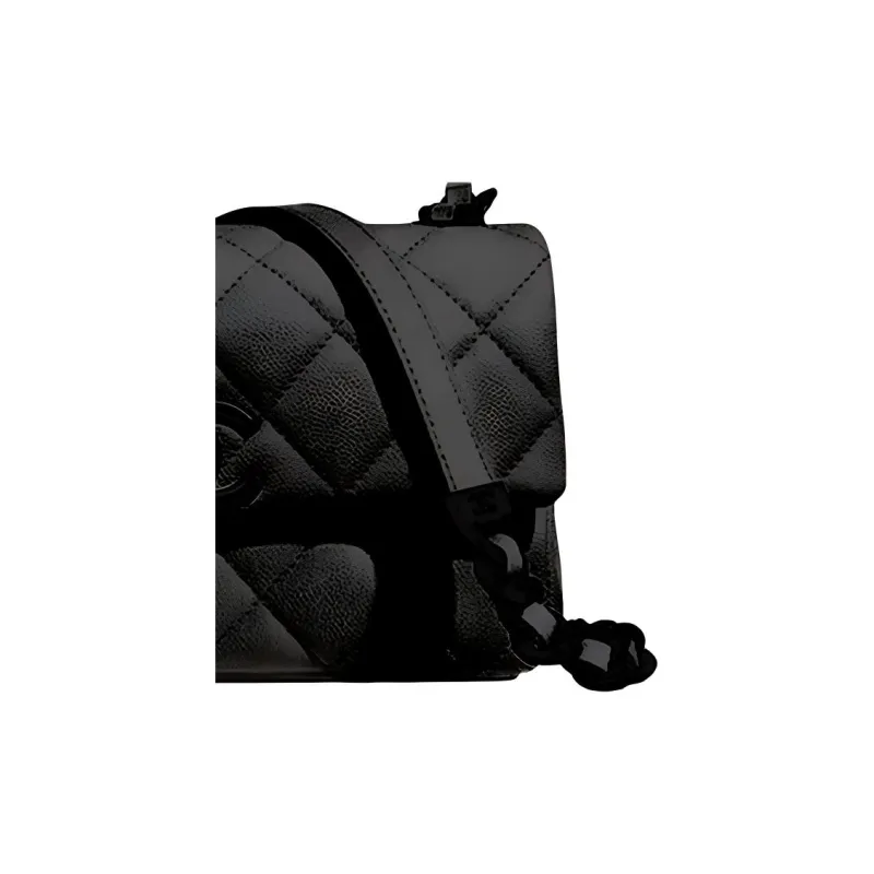 CHANEL Grain Calfskin And Metal Paint Flap Bag, Shoulder Bag, Crossbody Bag Trumpets Women's Black-1
