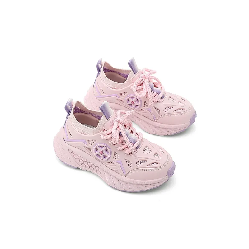 Jeep Anti Slip Wear Resistant Low Top Kids' Running Shoes Snowflake Pink Kids'-2