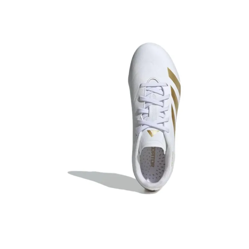 Adidas PREDATOR LEAGUE Anti Slip Wear Resistant Low Top Kids' Soccer Shoes White Gold Kids'-3