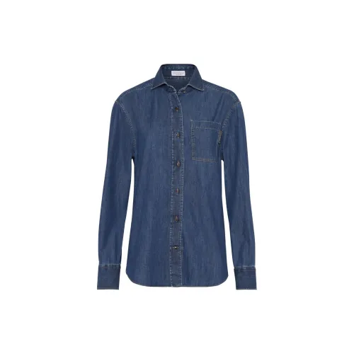 Brunello Cucinelli Monili-detail Buttoned Denim Shirt