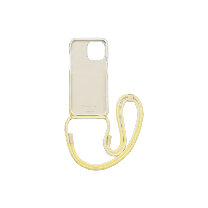 DIOR Leather Material Adjustable Rope Phone Cases Compatible With IPhone 15 Pro Max Artistic-1