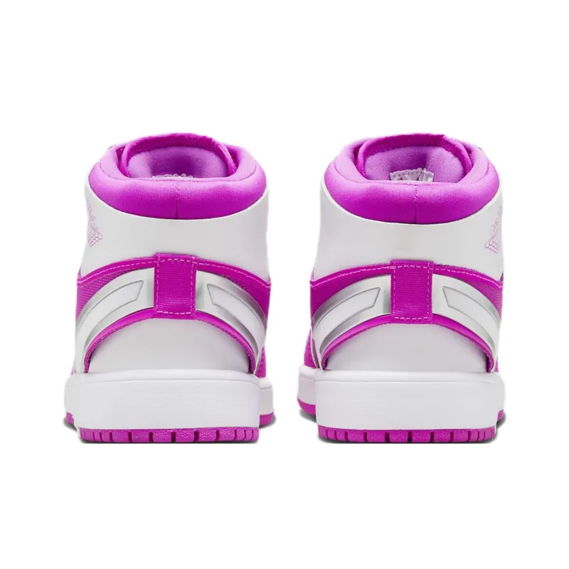 Jordan Air Jordan 1 Anti Slip Wear Resistant Mid Top Children's Basketball Shoes Pink White Teenagers-4