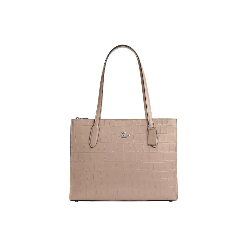 COACH Leather Tote Bag, Shopping Bag, Shoulder Bag, Handbag Tubas Women's Light Umber-0