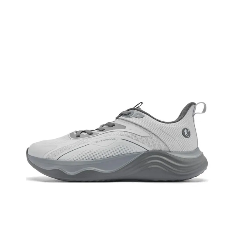 QIAODAN Anti Slip Wear Resistant Low Top Running Shoes Men's Gray-0