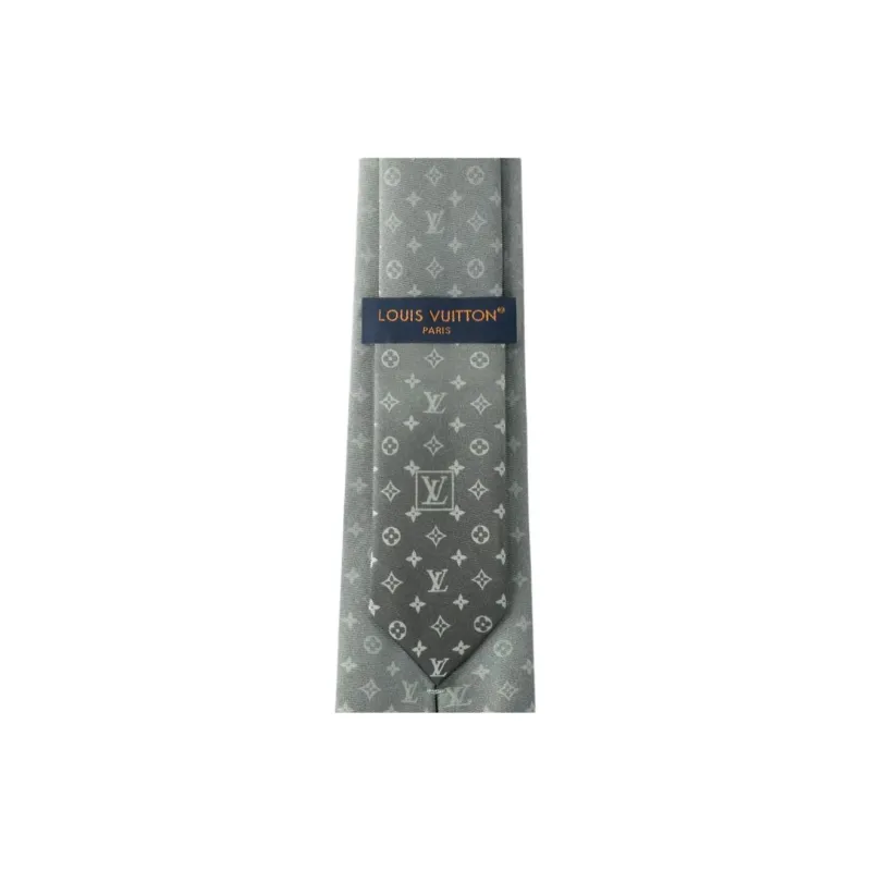 LOUIS VUITTON Mulberry Silk Ties Men's Green-2