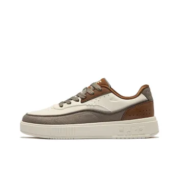 Erke Fun Play Durable Breathable Low Top Skateboard Shoes Unisex Cream Gray Brown Stone