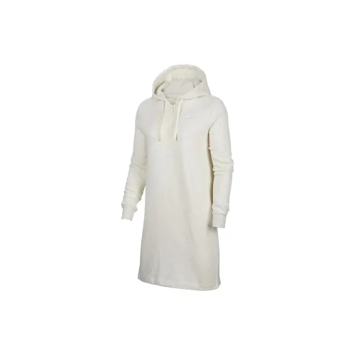 Nike Long-Sleeved Dresses Women's Colored Oatmeal/White