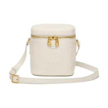 LACOSTE Cow Leather Crossbody Bag, Shoulder Bag Women's White