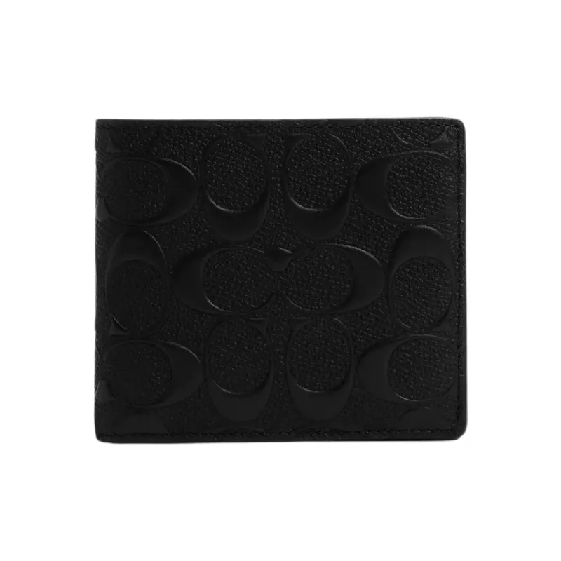 COACH Calfskin Coin Purse Mini Women's Black-0