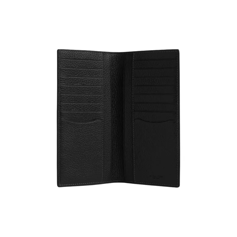 COACH High Quality Pebbled Leather Wallet Mini Men's Black-2
