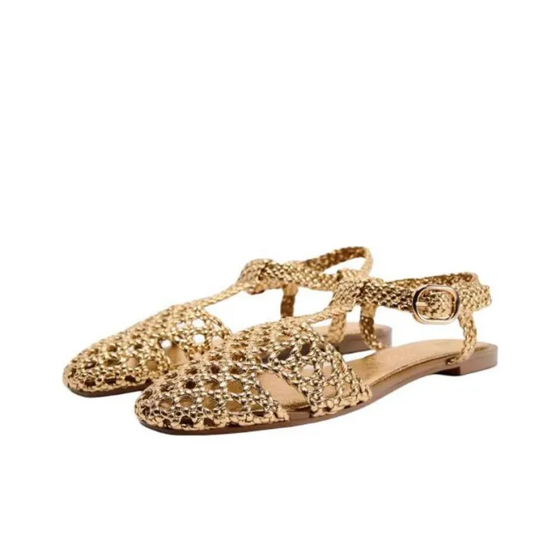ZARA Roman Sandals Women's Gold-2