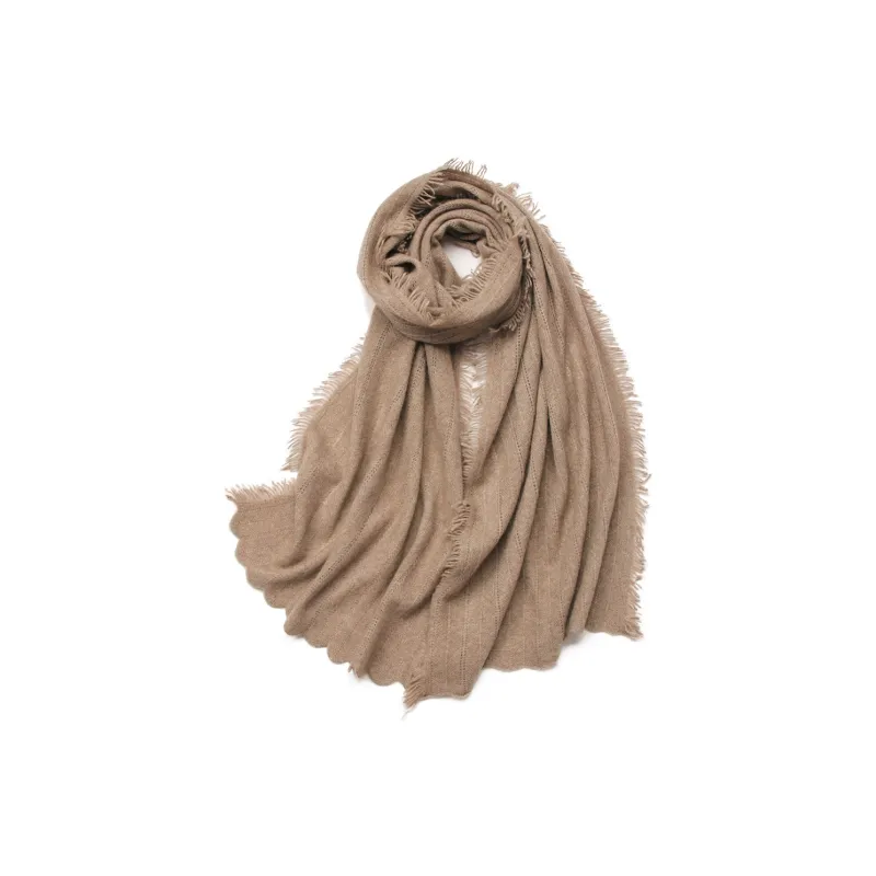 NAME.S 100% Cashmere Knit Scarves Unisex Earth Tone Series Box Shopping Bag-2