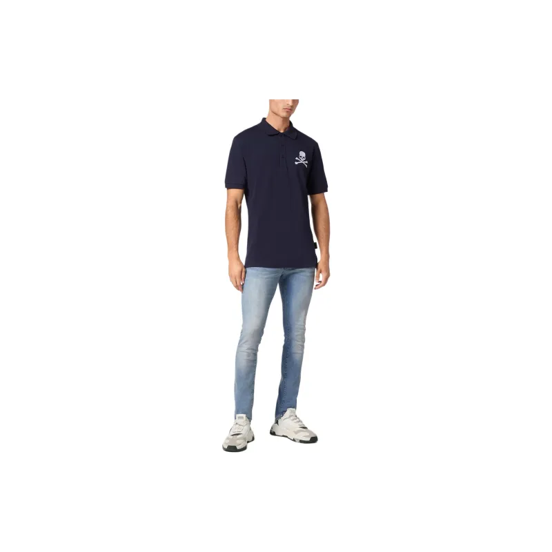 PHILIPP PLEIN Skull & Bones Embroidered Cotton Polo Shirt-1