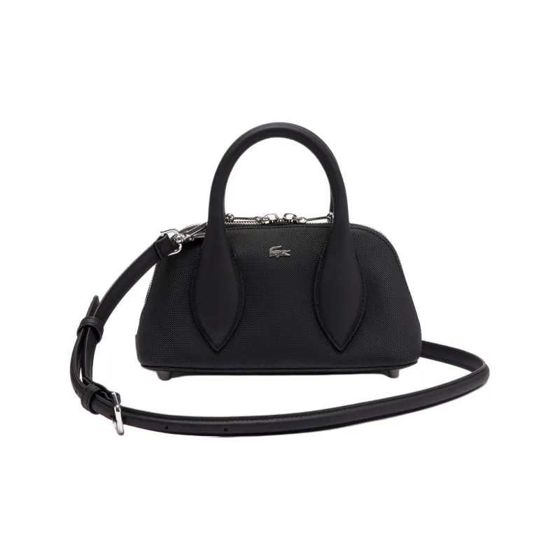 LACOSTE Synthetic Leather Shoulder Bag, Crossbody Bag, Handbag Mini Women's Black-1