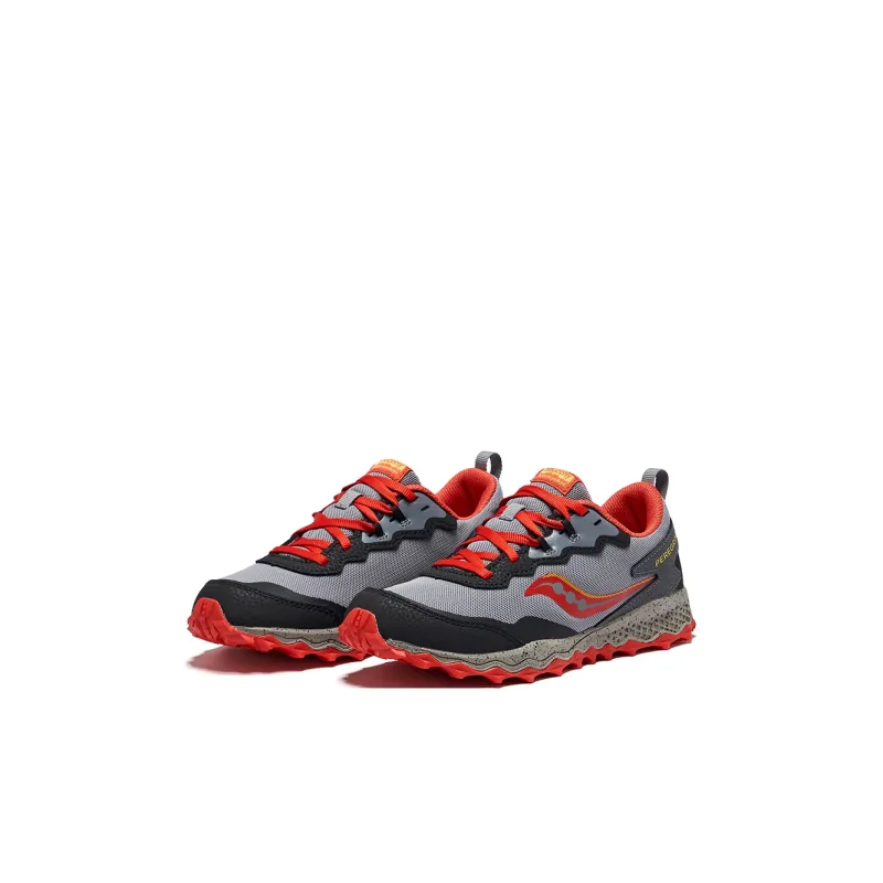 saucony Peregrine KDZ Big Kid 'Grey Red'-3