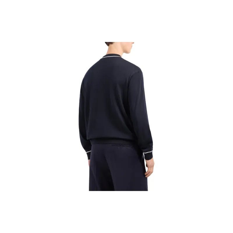 EMPORIO ARMANI Virgin wool Jumper With Jacquard Logo Detail-3