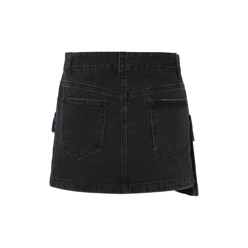 MOCO Denim Short Skirts Women's Black-1