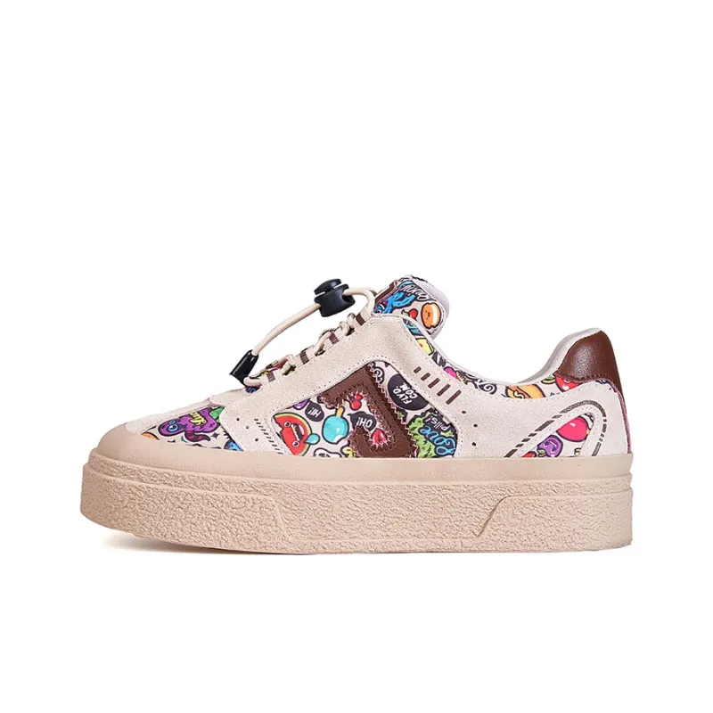 Joy&Mario Height Increasing Low-Top Skateboard Shoes Women's-0