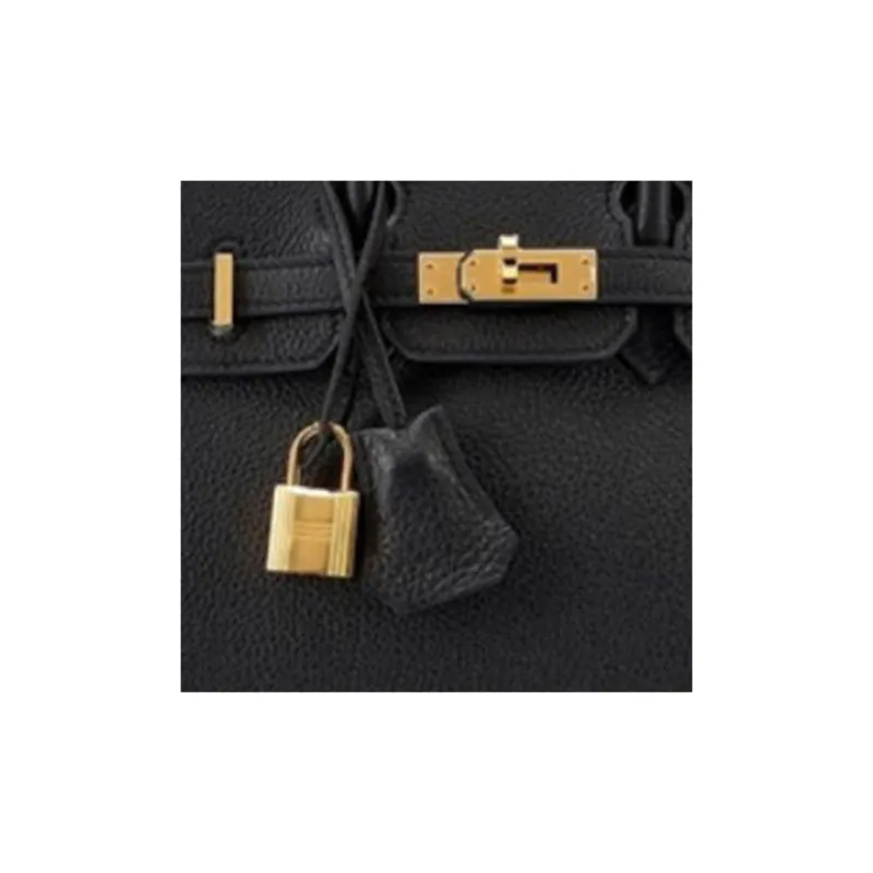 HERMES Birkin Togo Calfskin Birkin Bag Handbag Women's Black Inner Stitch 6T Tundra-2