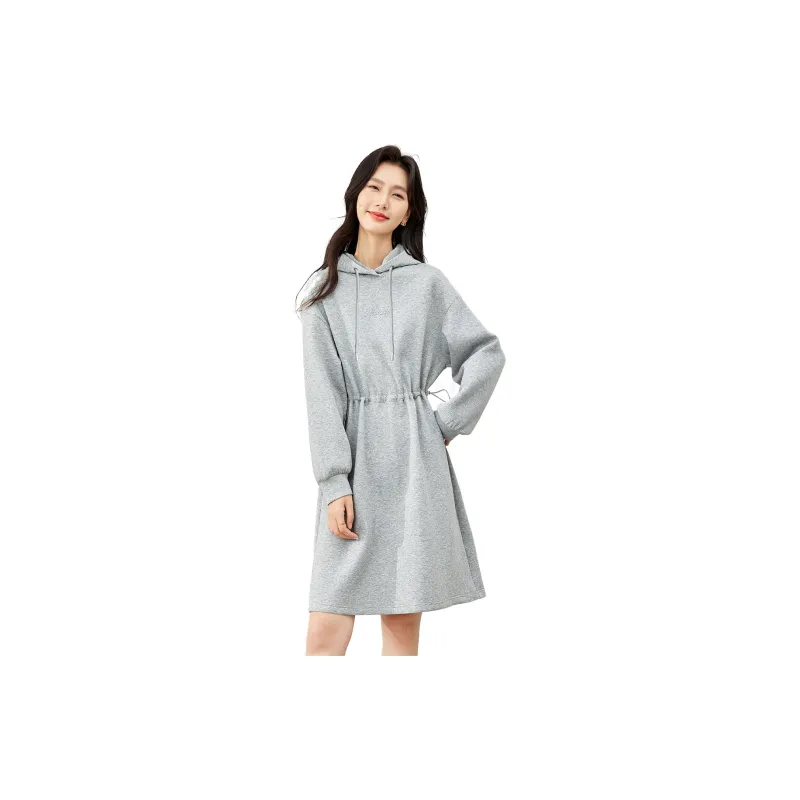 VIMLY Long Sleeved Dresses Women's Gray-1