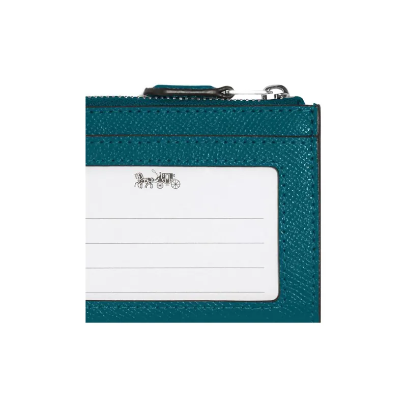 COACH Women's Mini Id Zip Skinny Card Holder Blue-3