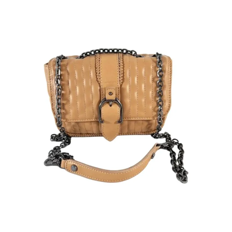 LONGCHAMP Leather Crossbody Bag, Shoulder Bag Women's Beige-1