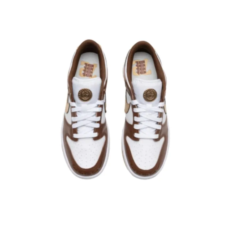 Nike Dunk Anti Slip Wear Resistant Low Top Kids' Skateboarding Shoes Umber Yellow White Unisex-7