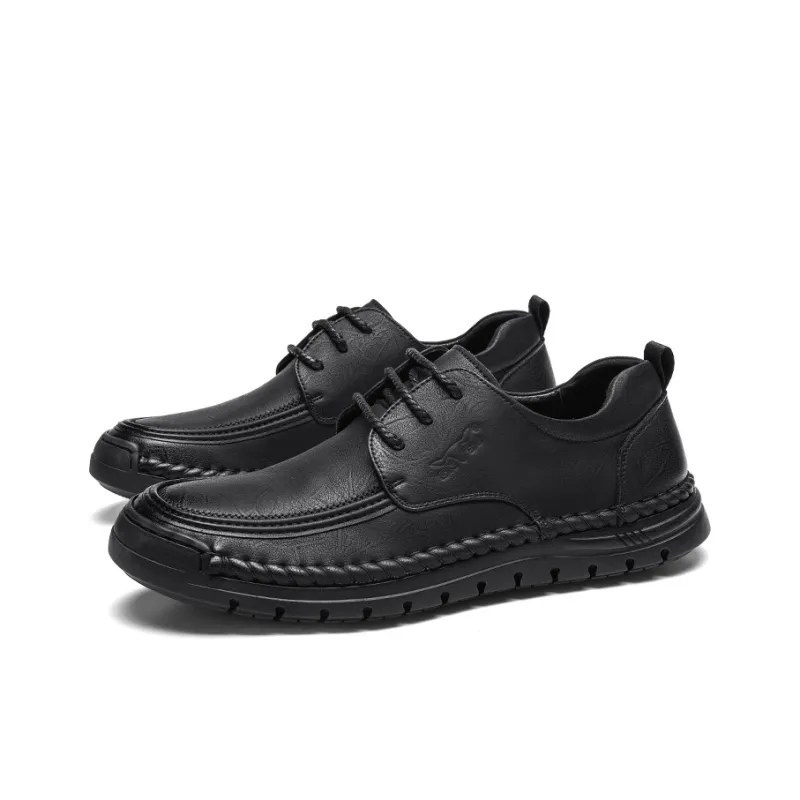 G.N.SHIJIA Men's Casual Shoes Men Low Top Black/Yellow-2