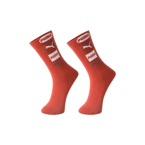PUMA Knee-High Socks Unisex 2 Pack Red