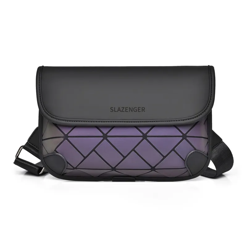 Slazenger PU Messenger Bag Crossbody Bags Regular Men's Black/Gray/Dazzling Color-11