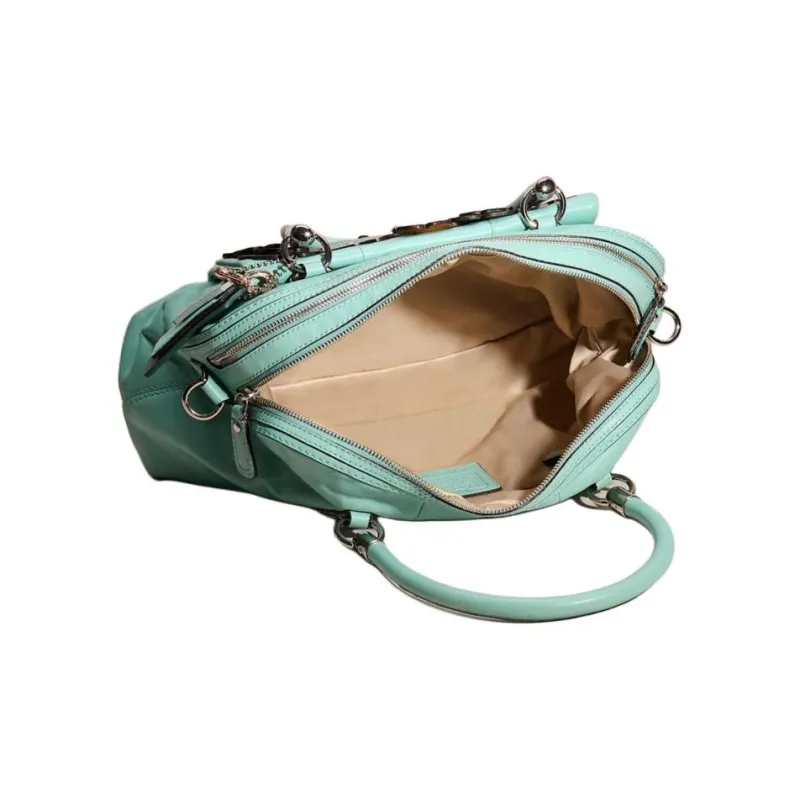 COACH Kristin Leather One Shoulder Handbags Large Size Women's Turquoise-2