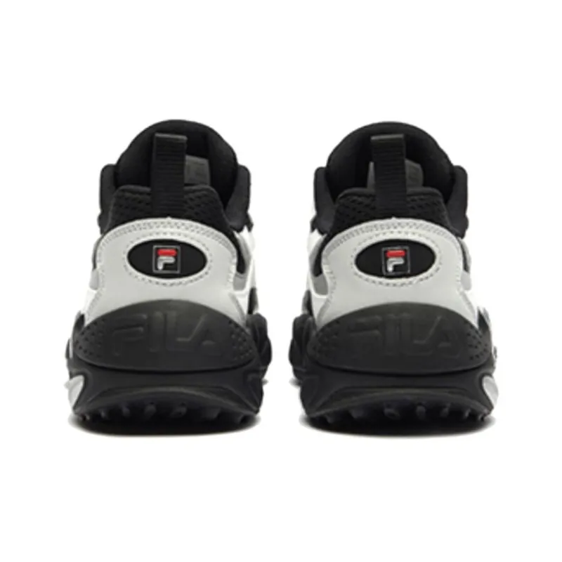FILA KIDS BOA Anti Slip Wear Resistant Low Top Kids' Running Shoes Black White Unisex-8