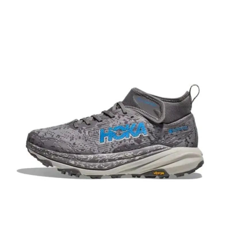 HOKA ONE ONE SPEEDGOAT 6 Slip Resistant Rebound Mid Top Running Shoes Men's Gray-0