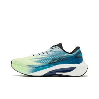 QIAODAN Flying Shadow 4.0 Coverage Rebound Slip Resistant Low Top Marathon Running Shoes Men's Green Blue