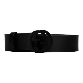 GUCCI Matte Interlocking G Belt Leather 1.5W