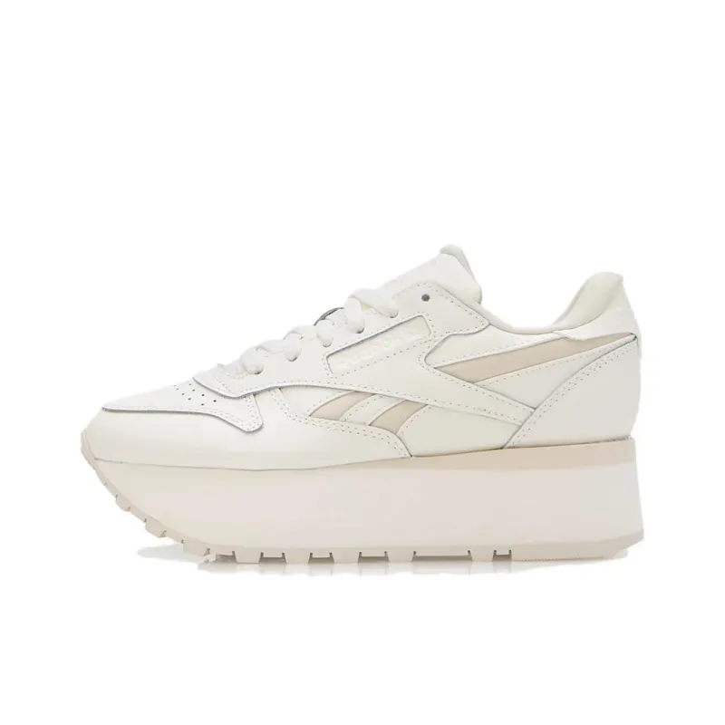 Reebok Classic Leather Anti Slip Wear Resistant Low Top Casual Shoes Women's White-0
